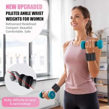 Pilates Wrist Ankle Weights for Women, Wearable Strong Arm & Leg Weights Set of 2(1 lb/2.2 lbs Each), Adjustable Ankle Weights for Walking, Yoga, Dance, Barre, Gym