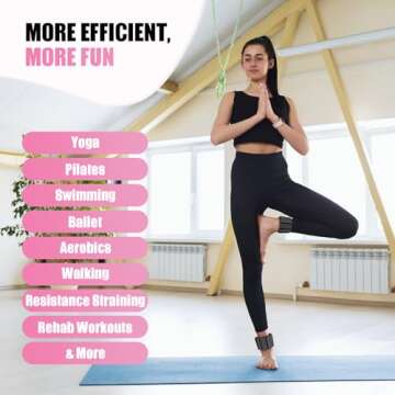 Pilates Wrist Ankle Weights for Women, Wearable Strong Arm & Leg Weights Set of 2(1 lb/2.2 lbs Each), Adjustable Ankle Weights for Walking, Yoga, Dance, Barre, Gym
