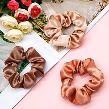 Blush Theme Satin Hair Scrunchies for Girls & Women
