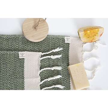 SMYRNA TURKISH COTTON Wash Cloths Pack of 6 | 12"x12" | Versatile Bath Towels for Bathroom, Hotel, S...