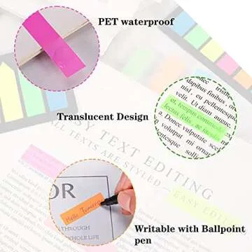 Neon Page Markers Colored - 1280Pcs Index Tabs Including 2 Designs, 8 Bright Colors - Arrow Flag Bookmarks，Sticky Notes for Reading，Studying，Office，School，Sticks Securely, Removes Cleanly