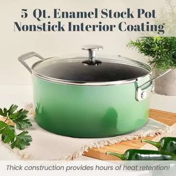 Granitestone 5 Qt Lightweight Nonstick Dutch Oven with Lid for Easy Cooking