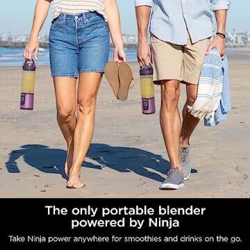 Ninja BC151PR Blast Portable Blender, Cordless, 18oz. Vessel, Personal Blender-for Shakes & Smoothie...