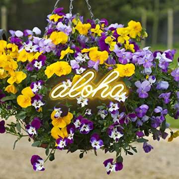 Aloha Neon Light Aloha Warm White Neon Sign for Wall Decor - 14.9"x5.9" 3D LED Neon Art Decorative L...