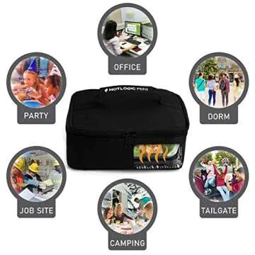 HOTLOGIC Mini Portable Electric Lunch Box Food Heater with Glass Container - Food Warmer and Heated ...