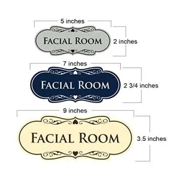 Designer Facial Room Sign - Beauty Salon Signage - Easy to Install (Black Gold) - Large 1 Pack