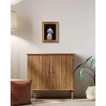 HUARCEY Framed Canvas Wall Art Prints, Living Room Shelf Vintage Decor Aesthetic, Classical Lady Paintings Dark Academia Room Wall Decor, Retro Table Desk Decoration for Bedroom Bathroom, 8x10Inch