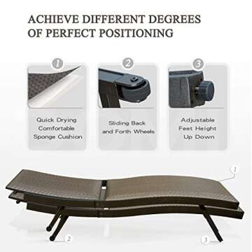 Domi Outdoor Living Chaise Lounge Set - Pool & Beach Comfort