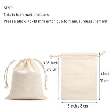 Tendwarm 50-Pack Cotton Drawstring Bags for Storage