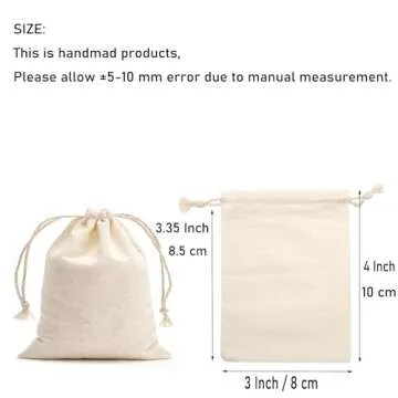 Tendwarm 50-Pack Cotton Drawstring Bags for Storage