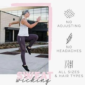 Maven Thread Hustle 2Pack, Women's Workout Headbands, 4 inch Thick Non Slip Sweatbands for Exercise, Gym, Running, Yoga, Sports, One Size Fits All, Green Camouflage, Olive Green