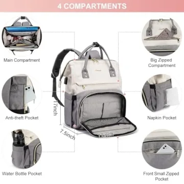 Stylish LOVEVOOK Laptop Backpack with USB Port for Women