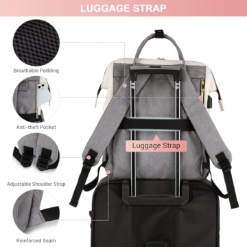 Stylish LOVEVOOK Laptop Backpack with USB Port for Women