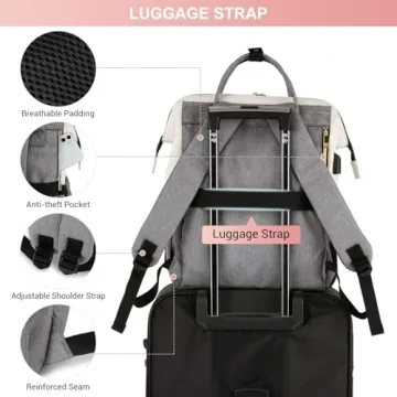 Stylish LOVEVOOK Laptop Backpack with USB Port for Women