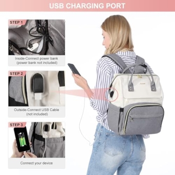 Stylish LOVEVOOK Laptop Backpack with USB Port for Women