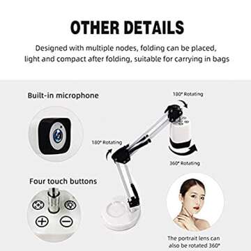 Document Camera for Teachers, 8MP Auto-Focus with LED Light