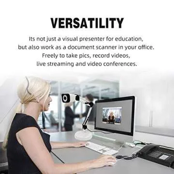 Document Camera for Teachers, 8MP Auto-Focus with LED Light