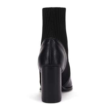 Ermonn Women's Elegant Pointed Toe High Heels Ankle Boots