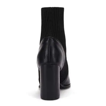 Ermonn Women's Elegant Pointed Toe High Heels Ankle Boots