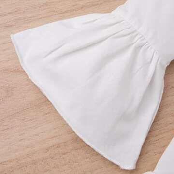 NANYKNIGHTY Infant Baby Girl Clothes Dovetail Outfit Ruffle Shirt Top Flare Pant Scarf Baby Girl Bell Bottom Outfit