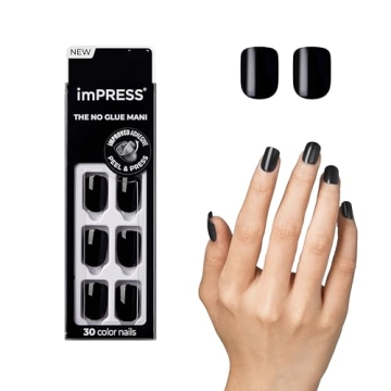 KISS imPRESS Black Press On Nails for Fashion-Forward Style
