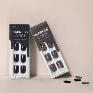 KISS imPRESS Black Press On Nails for Fashion-Forward Style