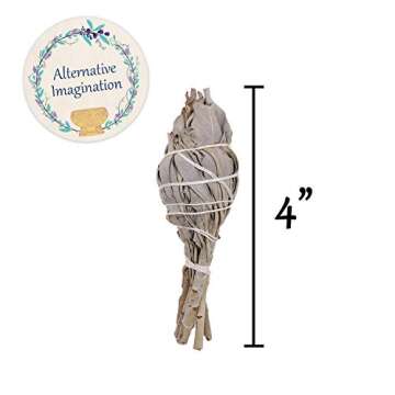 White Sage Smudge Sticks - Pack of 3 Torch Style Bundles - 4" Long - Natural Incense for Spiritual Cleansing, Witchcraft Supplies, Sage Smudge Kit, Spiritual Gifts