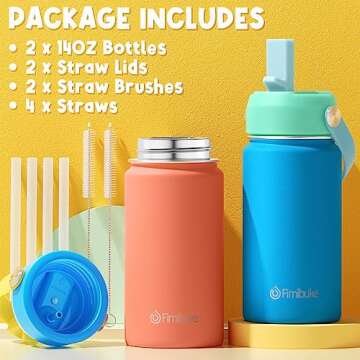 Fimibuke Kids Insulated Water Bottle - BPA-Free Steel Tumbler