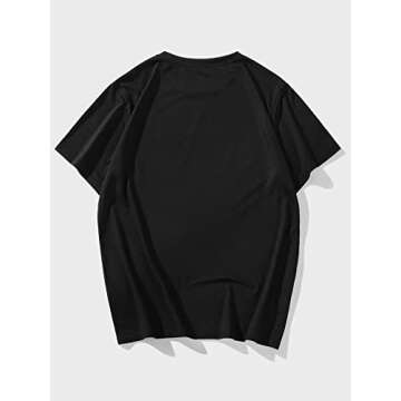 SOLY HUX Men's Letter Graphic Print Short Sleeve T Shirt Summer Tee Top Black Rhinestone XL