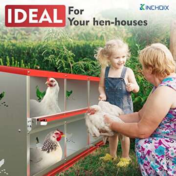 Chicken Nesting Boxes - 8 Compartment Metal Poultry Nest Box Wall Mount for Chickens, Hens, Ducks - ...