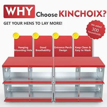 Chicken Nesting Boxes - 8 Compartment Metal Poultry Nest Box Wall Mount for Chickens, Hens, Ducks - Easy Egg Collection - Large Vented Holes Chicken Coop Equipment (8 Compartment)