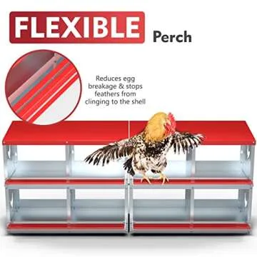 Chicken Nesting Boxes - 8 Compartment Metal Poultry Nest Box Wall Mount for Chickens, Hens, Ducks - Easy Egg Collection - Large Vented Holes Chicken Coop Equipment (8 Compartment)