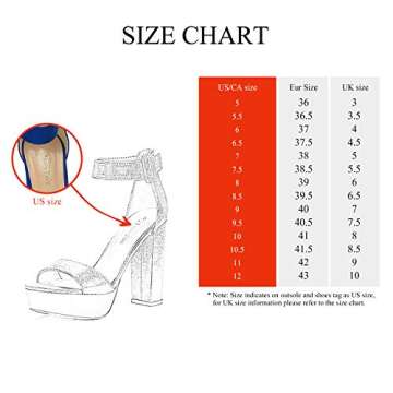 DREAM PAIRS Womens HI-LO High Heel Platform Pump Sandal Orinthia,Size 7,Royal/Blue