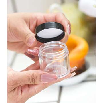 (6 pack) 1 oz / 30 ml Clear Thick Wall Travel Refillable Container Jar