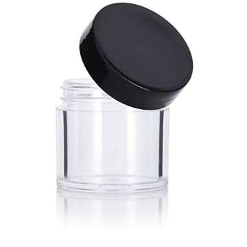 (6 pack) 1 oz / 30 ml Clear Thick Wall Travel Refillable Container Jar