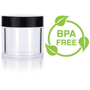 (6 pack) 1 oz / 30 ml Clear Thick Wall Travel Refillable Container Jar