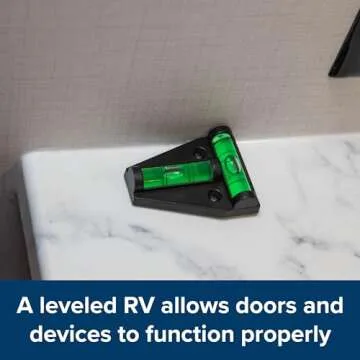 Camco Camper/RV T Level - Features Front to Back/Side to Side RV Leveling - Easy Install w/Screws or Adhesive Tape - Measures 1.625” x 2.25” x 0.56” (25543)