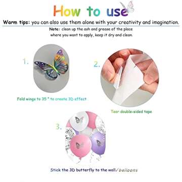 Pink Purple White 3D Butterfly Balloons For Parties