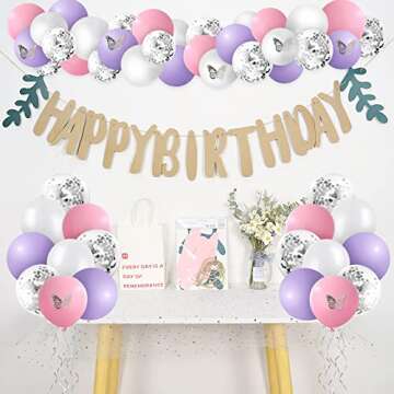 Pink Purple White 3D Butterfly Balloons For Parties