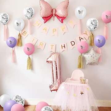 Pink Purple White 3D Butterfly Balloons For Parties