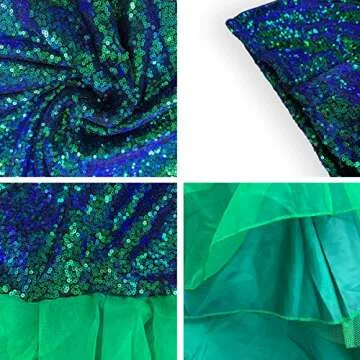 Quesera Women's Mermaid Tail Costume Sequin Maxi Skirt Cosplay Party Dress