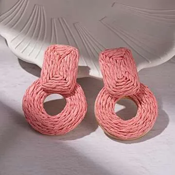 Stylish Summer Raffia Earrings - Handmade for Elegance
