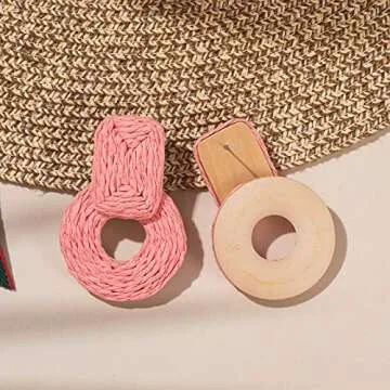 Stylish Summer Raffia Earrings - Handmade for Elegance