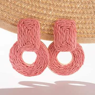 Stylish Summer Raffia Earrings - Handmade for Elegance