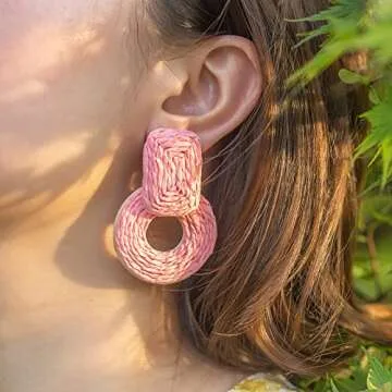 Stylish Summer Raffia Earrings - Handmade for Elegance