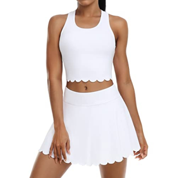 ATTRACO Women's Tennis Skirt Set - Breathable, Moisture-Wicking Active Outfit with Built-in Shorts