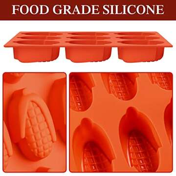 Dootafy 2 Pack Small Corn Stick Bread Pan, Silicone Corn Cob Bread Molds Mini Cake Pans Cakelette Pa...