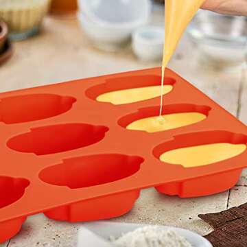 Dootafy 2 Pack Small Corn Stick Bread Pan, Silicone Corn Cob Bread Molds Mini Cake Pans Cakelette Pan for Fall Baking Muffin Cupcake Brownie or Soap Making, Perfect for Thanksgiving Christmas