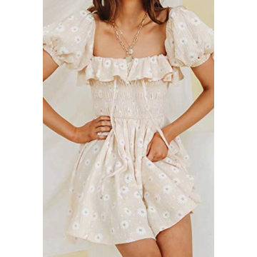 R.Vivimos Summer Floral Mini Dress for Women - Stylish Comfort