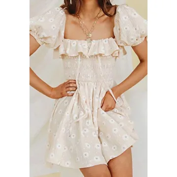 R.Vivimos Summer Floral Mini Dress for Women - Stylish Comfort